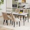 Tufted Wingback Upholstered Dining Chairs Set of 2-Light Brown